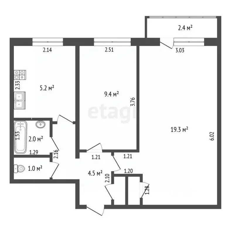 2-к кв. Самарская область, Самара ул. Стара-Загора, 141 (42.8 м) - Фото 2