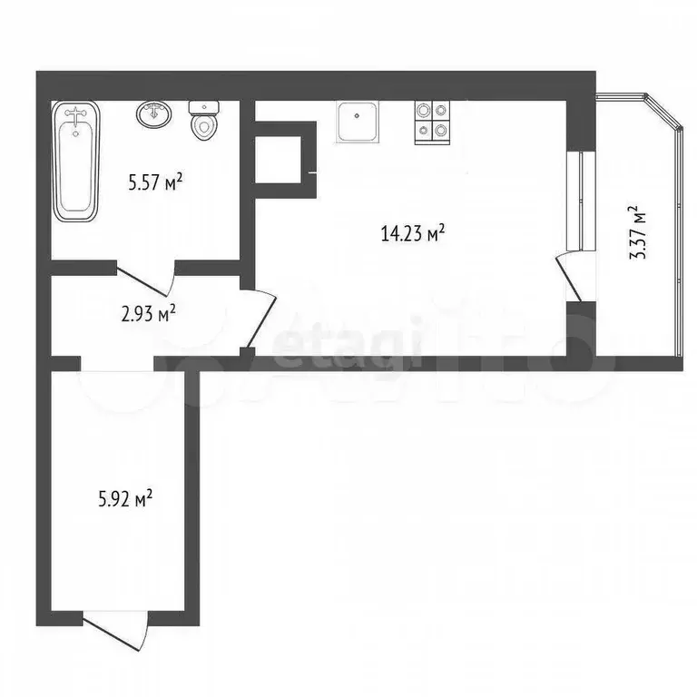 Квартира-студия, 28,8 м, 11/15 эт. - Фото 0