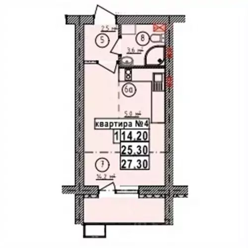 Студия Липецкая область, Усмань Северо-Восточный мкр,  (27.3 м) - Фото 1