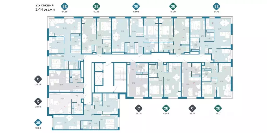 2-к кв. Тюменская область, Тюмень Сибирский жилой комплекс (42.45 м) - Фото 2
