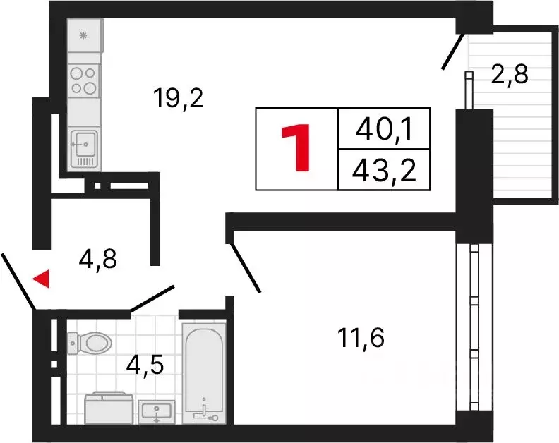 1-к кв. Свердловская область, Екатеринбург ул. Шаумяна, 28 (43.6 м) - Фото 0