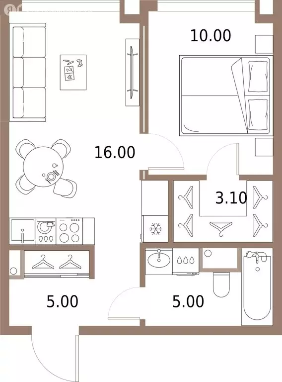 1-комнатная квартира: Москва, Ленинградское шоссе, 63 (39.1 м) - Фото 1