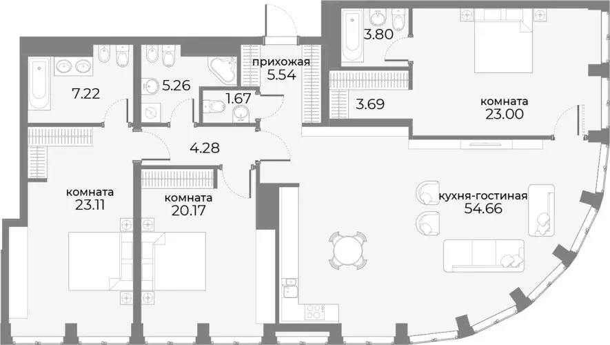 4-комнатная квартира: Москва, Дружинниковская улица, 15А (154.5 м) - Фото 1