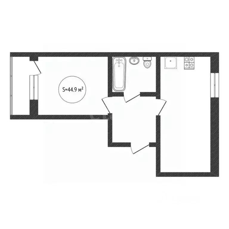 1-к кв. Нижегородская область, Нижний Новгород ул. Новокузнечихинская, ... - Фото 2