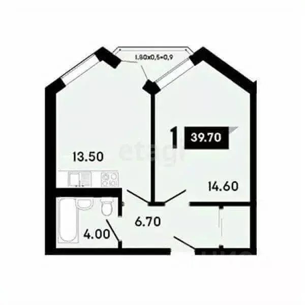 1-к кв. Краснодарский край, Анапа ш. Супсехское, 4к1 (40.0 м) - Фото 1