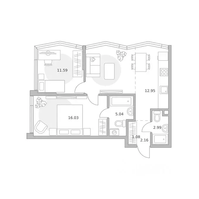 3-к кв. Москва ул. Народного Ополчения, 34С4 (65.2 м) - Фото 1