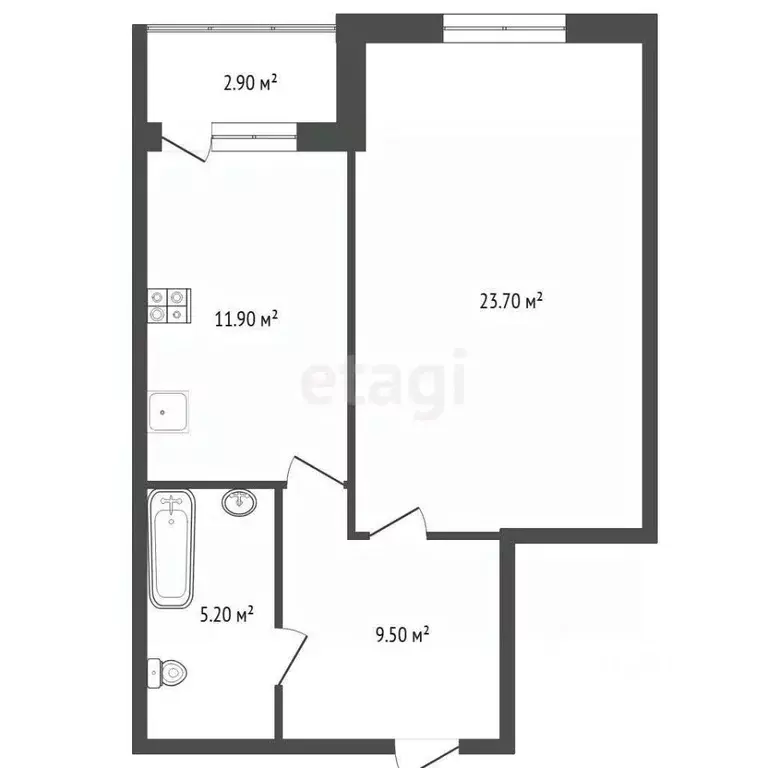 1-к кв. Тюменская область, Тюмень ул. Вересковая, 11 (49.5 м) - Фото 0
