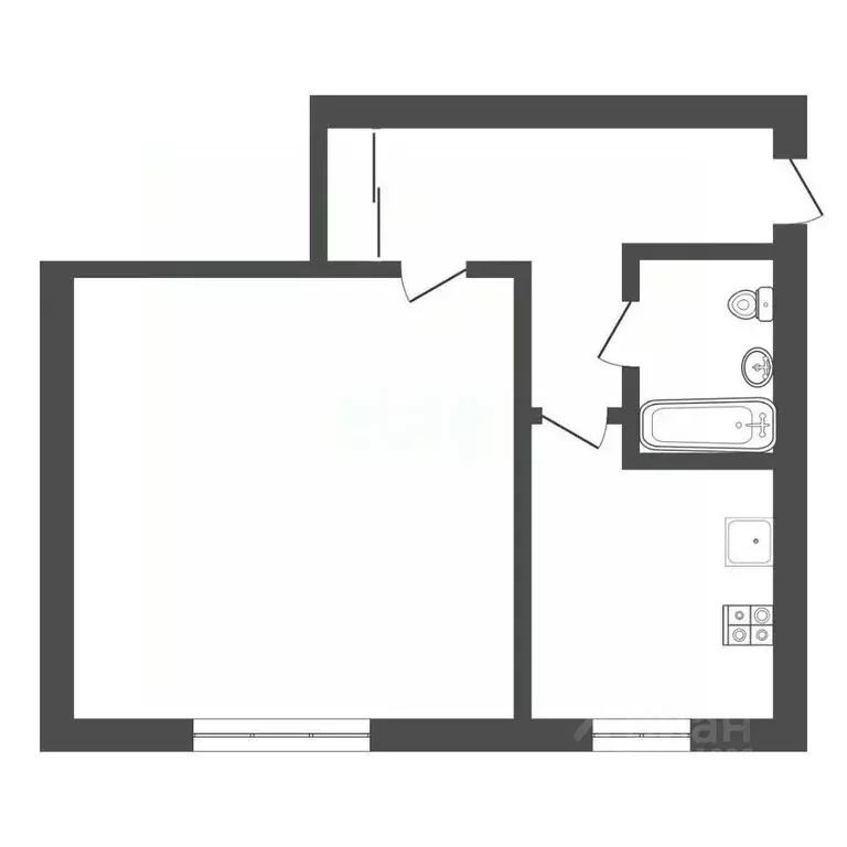 1-к кв. Тульская область, Богородицк Комсомольская ул., 54 (31.4 м) - Фото 2