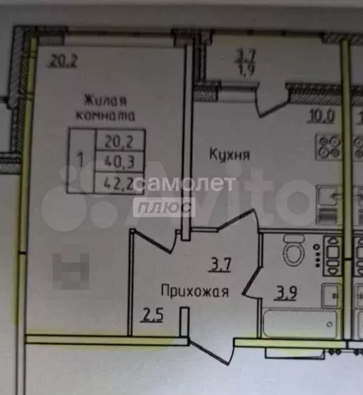 1-к. квартира, 40,5 м, 10/17 эт. - Фото 0