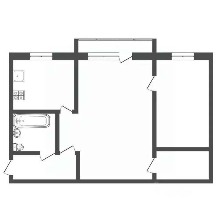 2-к кв. Тульская область, Тула городской округ, пос. Рассвет 2 (44.6 ... - Фото 2