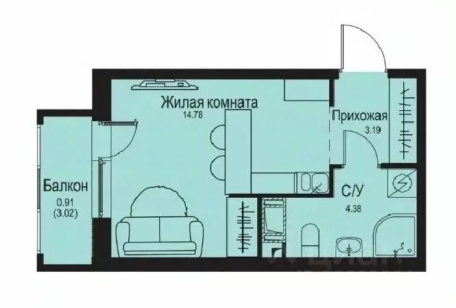 Студия Ленинградская область, Всеволожский район, Заневское городское ... - Фото 0