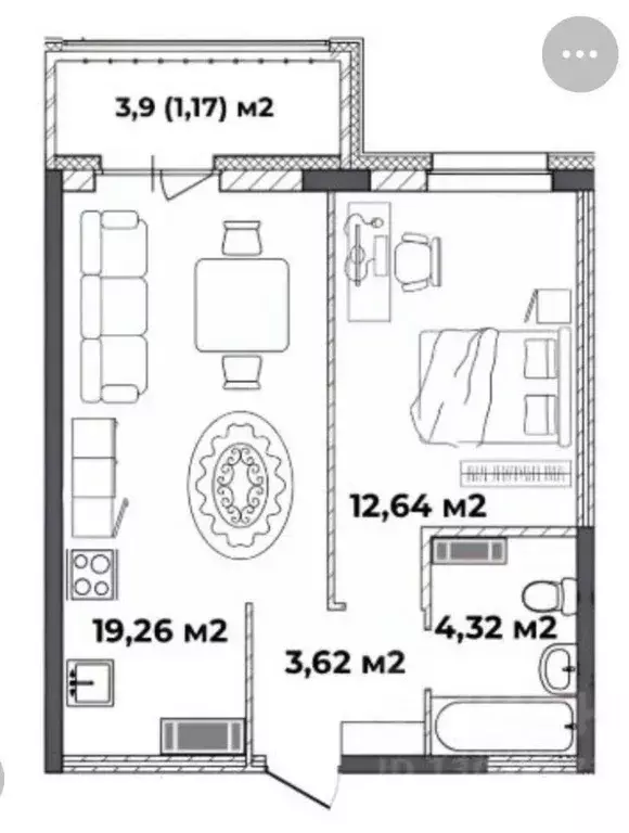 1-к кв. Ярославская область, Ярославль ул. Гудованцева, 1А (41.1 м) - Фото 2