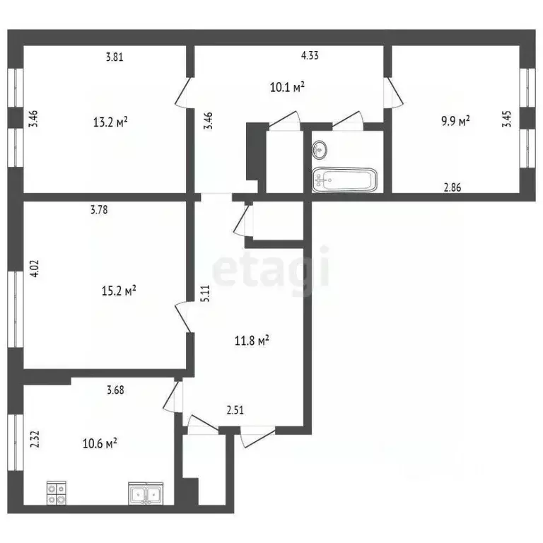 3-к кв. Псковская область, Псков ул. Шестака, 28 (76.5 м) - Фото 0