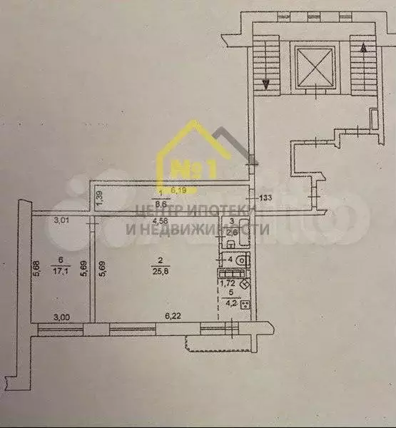 2-к. квартира, 59,6 м, 3/10 эт. - Фото 0
