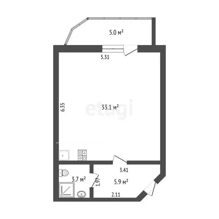 1-комнатная квартира: Тюмень, улица 50 лет ВЛКСМ, 13к1 (39.4 м) - Фото 1
