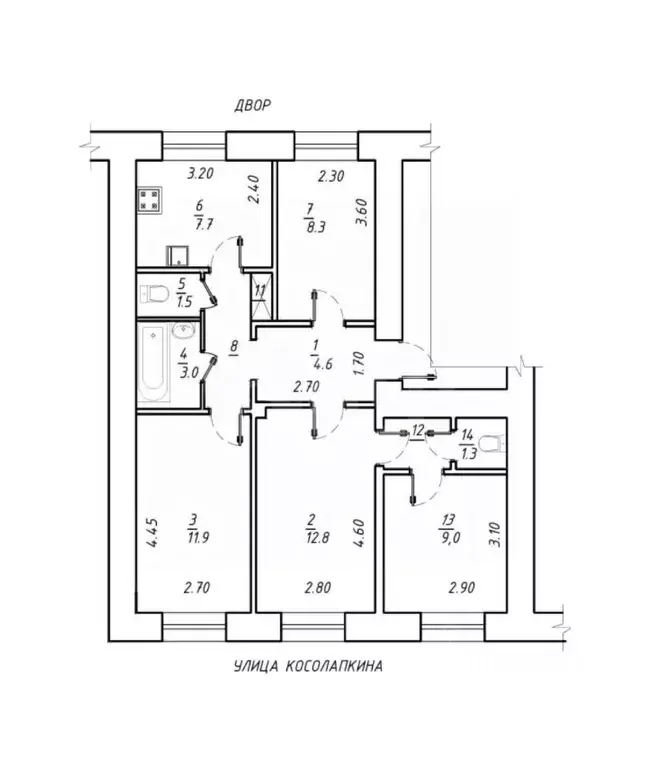4-к кв. Коми, Ухта ул. Косолапкина, 8 (65.9 м) - Фото 0