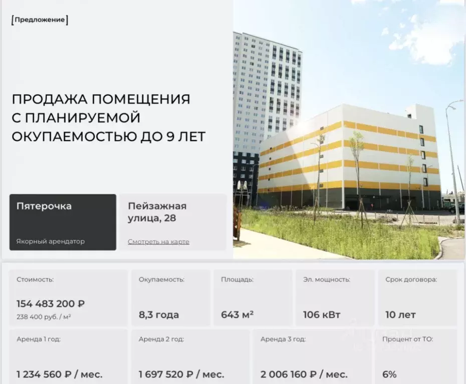 Торговая площадь в Санкт-Петербург ул. Пейзажная, 28к1 (643 м) - Фото 0