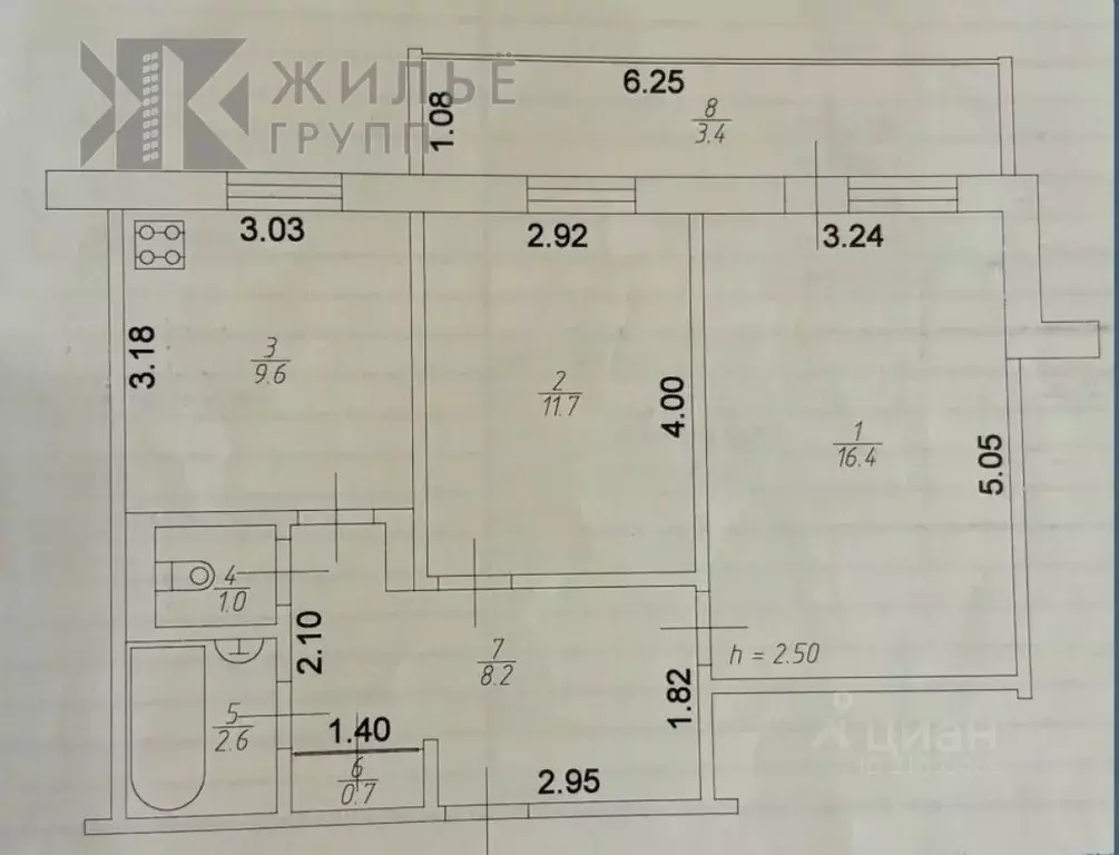 2-к кв. Татарстан, Казань ул. Юлиуса Фучика, 72 (50.2 м) - Фото 2