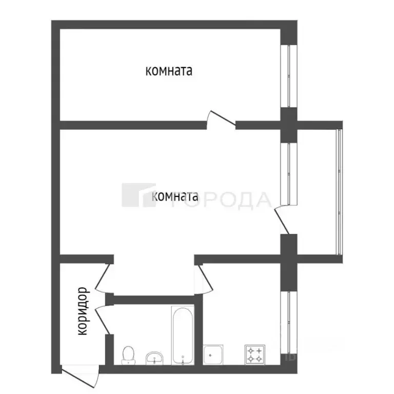 2-к кв. Алтайский край, Барнаул ул. Гущина, 154 (43.5 м) - Фото 1