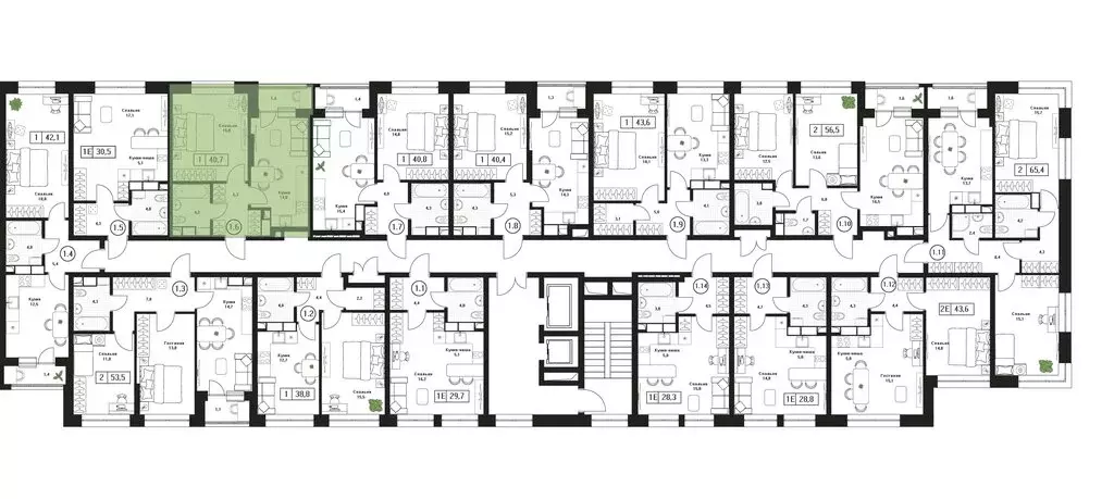 1-комнатная квартира: Пушкино, ЖК Пушкино Град (40.7 м) - Фото 2