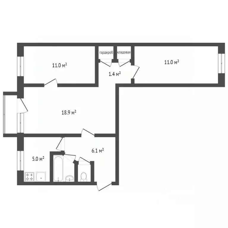 3-к кв. Севастополь просп. Генерала Острякова, 49 (57.72 м) - Фото 1