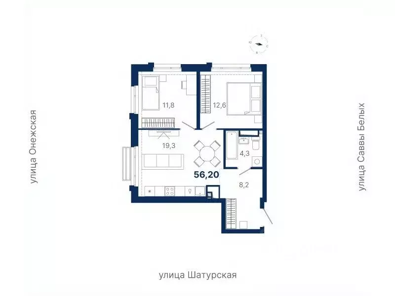 2-к кв. Свердловская область, Екатеринбург ул. Шатурская (56.2 м) - Фото 0