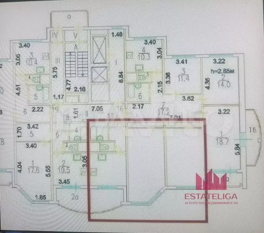 2-к. квартира, 69 м, 5/18 эт. - Фото 0