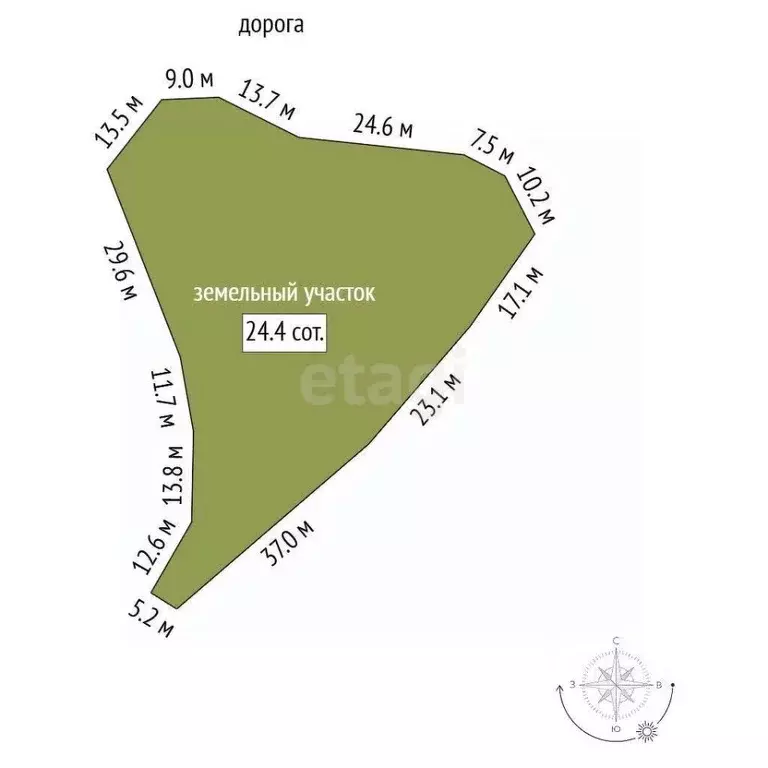 Участок в Крым, Бахчисарайский район, Зеленовское с/пос, с. Плотинное  ... - Фото 2