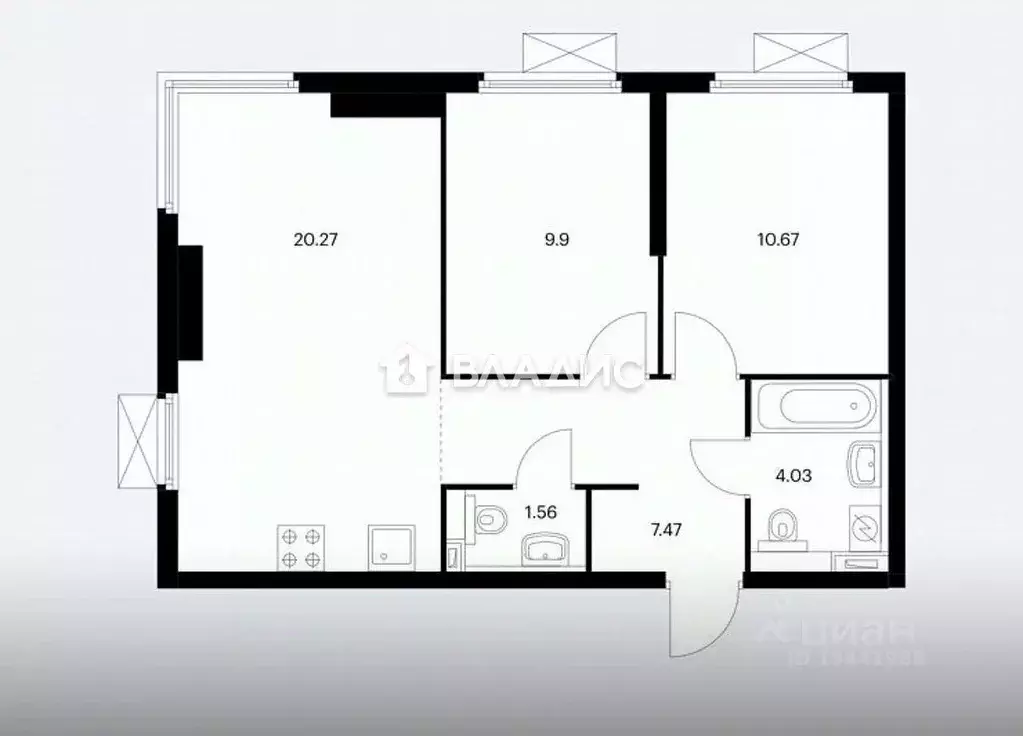 3-к кв. Москва Очаковское ш., 5к4 (52.4 м) - Фото 1