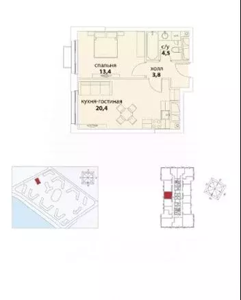 1-к кв. Москва Шелепихинская наб., 34к6 (43.1 м) - Фото 2