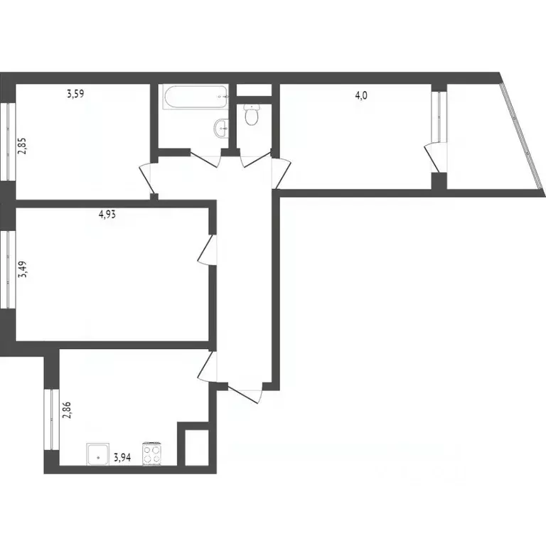 3-к кв. Омская область, Омск Сибирский просп., 20/1 (63.0 м) - Фото 1