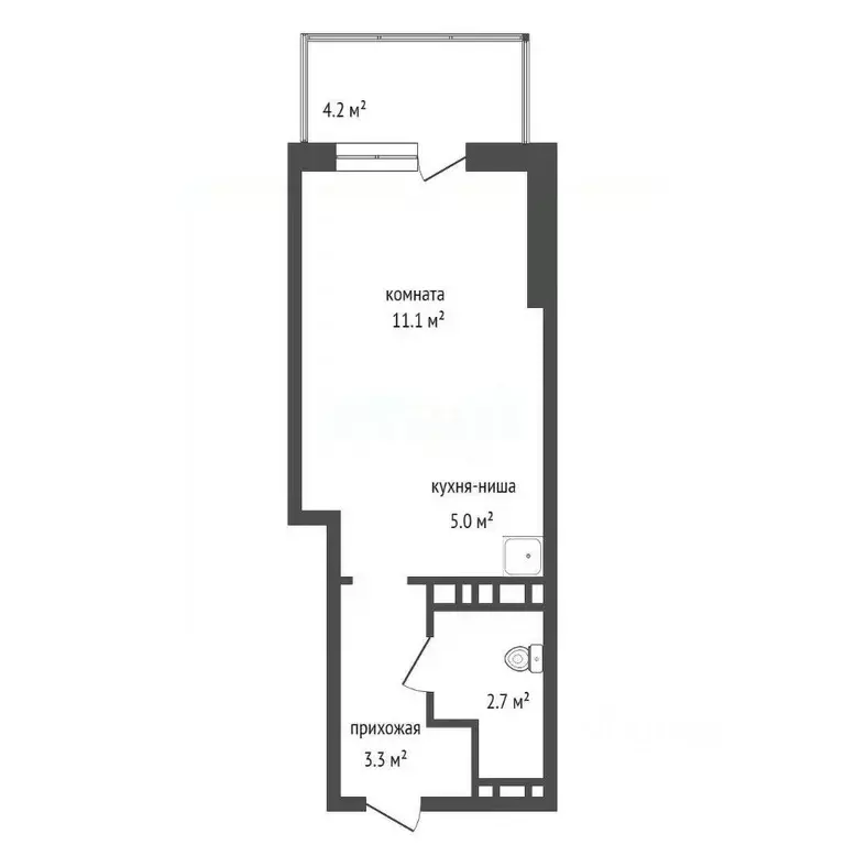 Студия Красноярский край, Красноярск ул. Лесников, 41 (22.4 м) - Фото 2