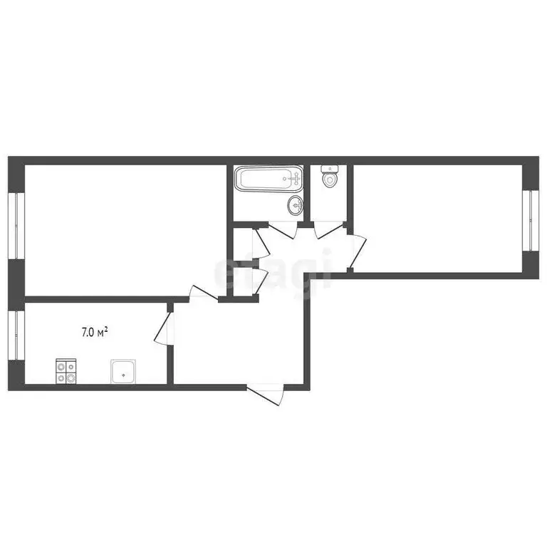 2-комнатная квартира: Ульяновск, улица Ефремова, 123 (48.9 м) - Фото 0