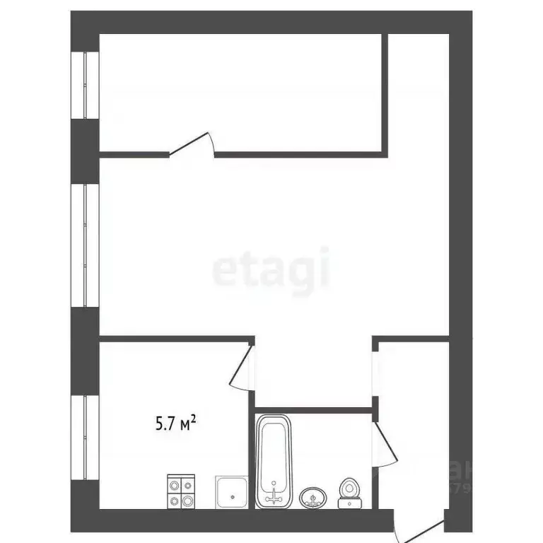 1-к кв. Челябинская область, Челябинск ш. Металлургов, 3 (33.0 м) - Фото 1