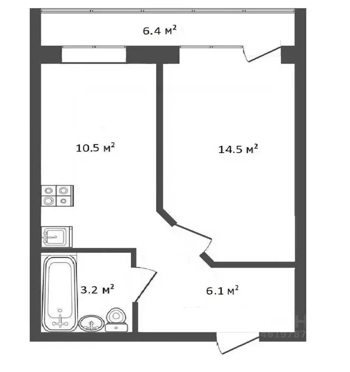1-к кв. Самарская область, Самара просека 5-я, 131 (34.3 м) - Фото 2