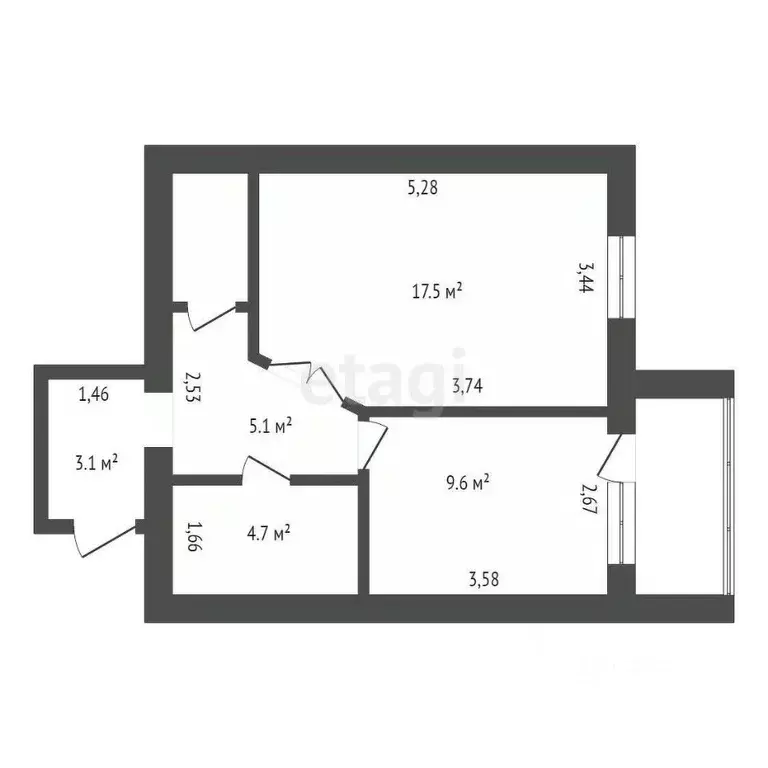 1-к кв. Амурская область, Благовещенск ул. Василенко, 20/1 (42.1 м) - Фото 1