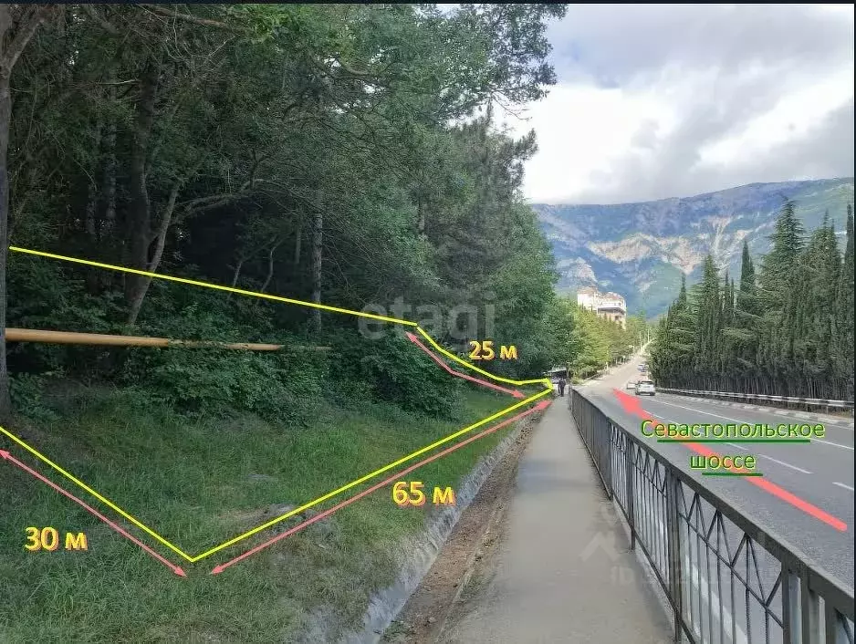 Участок в Крым, Ялта муниципальный округ, Виноградное пгт пер. ... - Фото 1