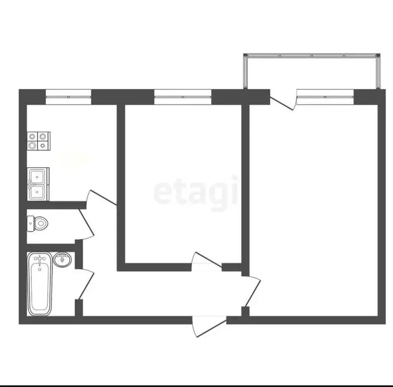 2-комнатная квартира: Абакан, улица Крылова, 96 (51.7 м) - Фото 1
