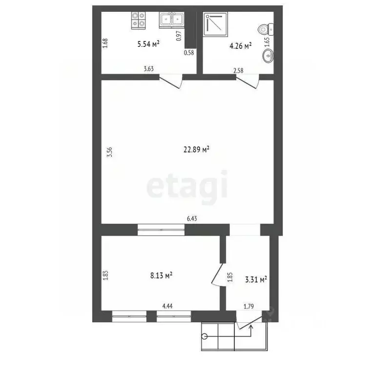 1-к кв. Ульяновская область, Ульяновск Почтовая ул., 20 (44.1 м) - Фото 2