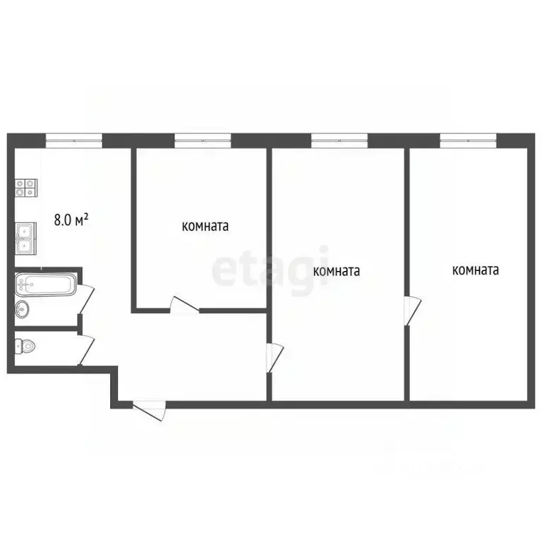 3-к кв. Москва Ленинградское ш., 92/1 (56.0 м) - Фото 2