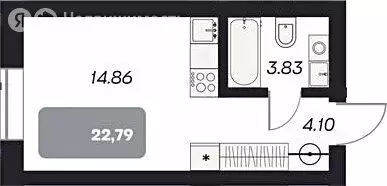 Квартира-студия: Новосибирск, площадь Карла Маркса (22.79 м) - Фото 0