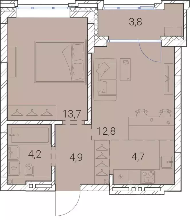 2-к кв. Новосибирская область, Новосибирск Овражная ул., 2А (44.1 м) - Фото 1