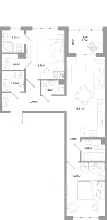2-к кв. Ленинградская область, Ломоносовский район, Аннинское ... - Фото 1