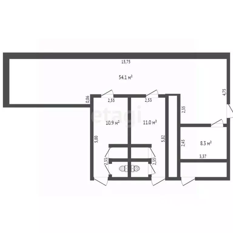 Офис в Кемеровская область, Кемерово просп. Ленина, 90/2 (90 м) - Фото 1
