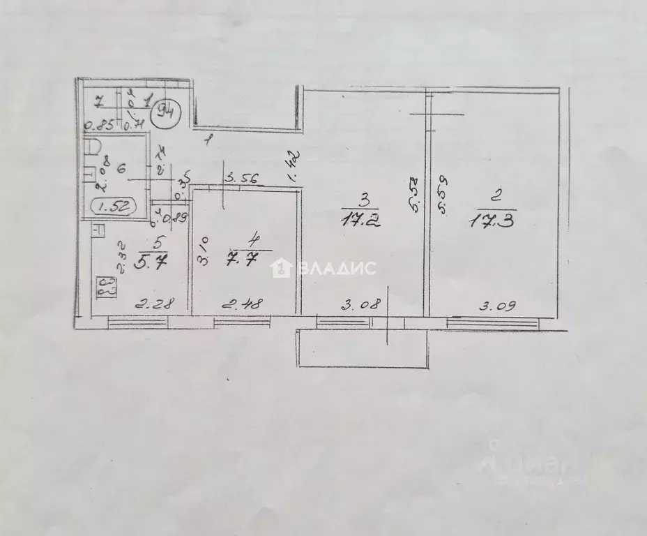 3-к кв. Нижегородская область, Дзержинск ул. Маяковского, 32/5 (59.0 ... - Фото 2