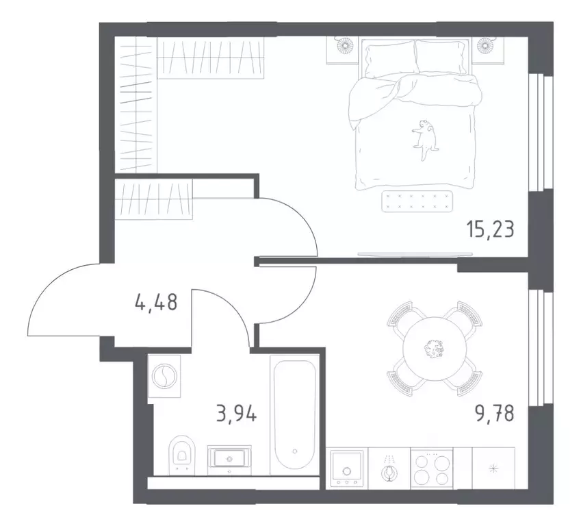1-к кв. Башкортостан, Уфа ул. Минигали Губайдуллина, 8к9 (33.43 м) - Фото 1