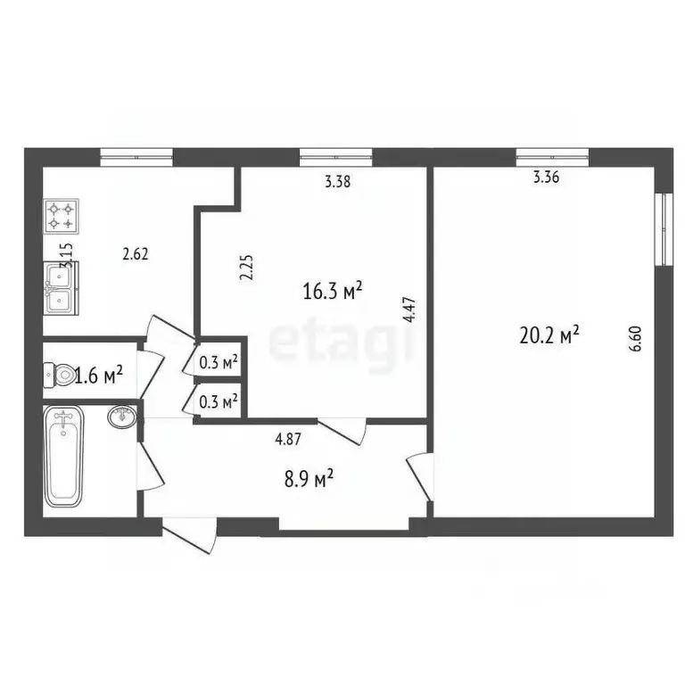 2-к кв. Санкт-Петербург Новочеркасский просп., 59К1 (59.4 м) - Фото 2