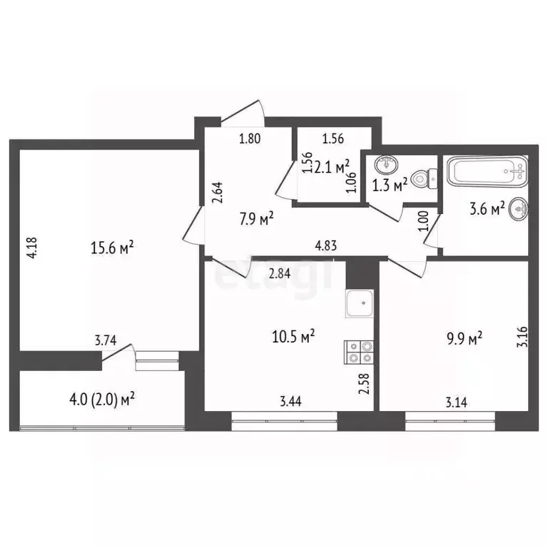 2-к кв. Москва Ленинградское ш., 228к4 (53.1 м) - Фото 2