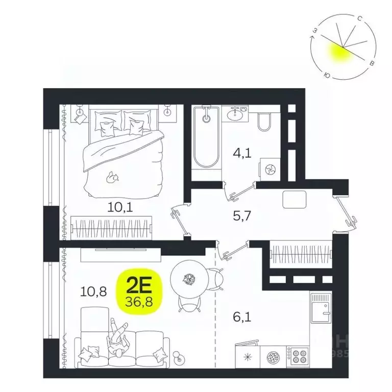 2-к кв. Свердловская область, Екатеринбург Южная Ботаника жилрайон, ... - Фото 1