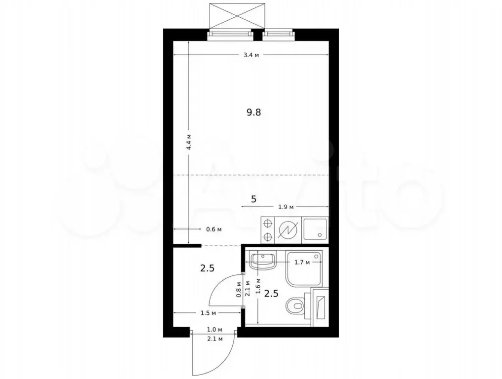 Квартира-студия, 19,8 м, 19/25 эт. - Фото 0